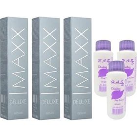 Maxx Deluxe 1/0 Siyah 3x60 ml Saç Boyası + 3x60 ml Oksidan