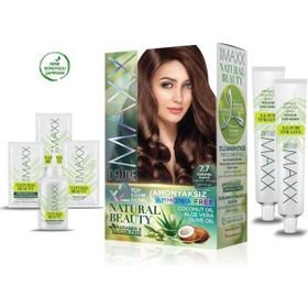 Maxx Deluxe 2 Paket Natural Beauty Amonyaksız 7.7 Karamel Kahve Saç Boyası