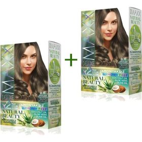 Maxx Deluxe 2 Paket Natural Beauty Amonyaksız 8.11 Yoğun Açık Küllü Kumral Saç Boyası