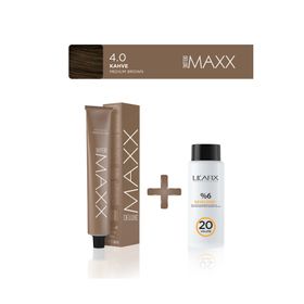 Maxx Deluxe 4.0 Kahve 60 ml Tüp Saç Boyası + Sıvı Oksidan