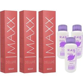 Maxx Deluxe 4.65 Şarap Kızılı 3x60 ml Tüp Saç Boyası + 3 Adet Oksidan