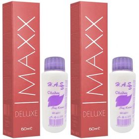 Maxx Deluxe 4/65 Şarap Kızılı 2x60 ml Saç Boyası + 2x60 ml Oksidan