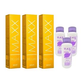 Maxx Deluxe 6.0 Koyu Kumral + 3 Adet Oksidan Saç Boyası
