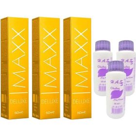 Maxx Deluxe 6/0 Koyu Kumral 3x60 ml Saç Boyası + 3x60 ml Oksidan