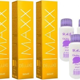 Maxx Deluxe 6/0 Koyu Kumral 3x60 ml Saç Boyası + 3x60 ml Oksidan