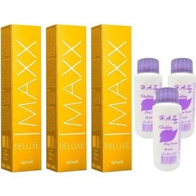 Maxx Deluxe 8/00 Yoğun Açık Kumral 3x60 ml Saç Boyası + 3x60 ml Oksidan