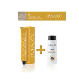 Maxx Deluxe 9.1 Küllü Açık Sarı 60 ml Tüp Saç Boyası + Sıvı Oksidan