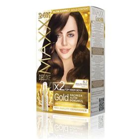 Maxx Deluxe Gold Çikolata Kahve 6.7 24K Altın Parçacıklı 2x50 ml Saç Boyası