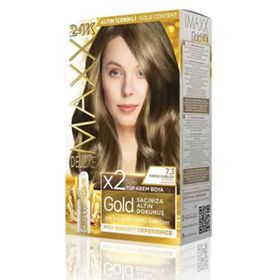 Maxx Deluxe Gold Fındık Kabuğu 7.3 24K Altın Parçacıklı 2x50 ml Saç Boyası