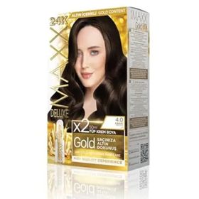 Maxx Deluxe Gold Kahve 4.0 24K Altın Parçacıklı 2x50 ml Saç Boyası