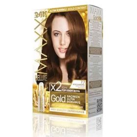 Maxx Deluxe Gold Koyu Karamel 7.7 24K Altın Parçacıklı 2x50 ml Saç Boyası