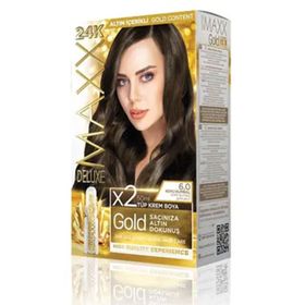 Maxx Deluxe Gold Koyu Kumral 6.0 24K Altın Parçacıklı 2x50 ml Saç Boyası