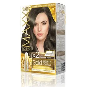 Maxx Deluxe Gold Küllü Kumral 7.1 24K Altın Parçacıklı 2x50 ml Saç Boyası