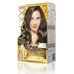Maxx Deluxe Gold Kumral 7.0 24K Altın Parçacıklı 2x50 ml Saç Boyası