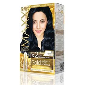 Maxx Deluxe Gold Mavi Siyah 1.1 24K Altın Parçacıklı 2x50 ml Saç Boyası