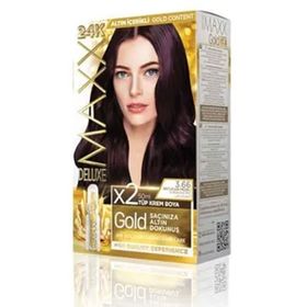 Maxx Deluxe Gold Patlıcan Moru 3.66 24K Altın Parçacıklı 2x50 ml Saç Boyası