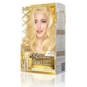 Maxx Deluxe Gold Sedef Sarısı 10.0 24K Altın Parçacıklı 2x50 ml Saç Boyası