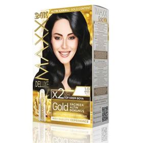 Maxx Deluxe Gold Siyah 1.0 24K Altın Parçacıklı 2x50 ml Saç Boyası