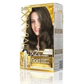 Maxx Deluxe Gold Yoğun Küllü Kumral 7.11 24K Altın Parçacıklı 2x50 ml Saç Boyası
