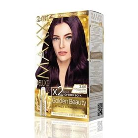 Maxx Deluxe Golden 24K 3.66 Patlıcan Moru Altın İçerikli Saç Boyası