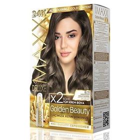 Maxx Deluxe Golden 8.11 Yoğun Açık Küllü Kumral 24K Altın İçerikli Saç Boyası