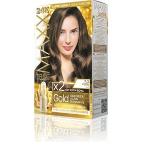 Maxx Deluxe Golden Beauty 24K Altın İçerikli Kalıcı 7.0 Kumral 2x50 ml Saç Boyası