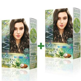 Maxx Deluxe Natural Beauty 7.11 Yoğun Küllü Kumral 2'li Set Boya