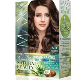 Maxx Deluxe Natural Beauty Amonyaksız 5.0 Açık Kahve Saç Boyası
