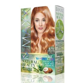 Maxx Deluxe Natural Beauty Amonyaksız 8.73 Altın Karamel x2 Saç Boyası Seti