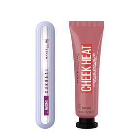 Maybelline Falsies Surreal Maskara + Cheek Heat 15 Nude Burn Likit Allık