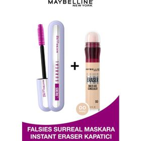 Maybelline Falsies Surreal Maskara + Instant Anti Age Eraser 00 Ivory Kapatıcı