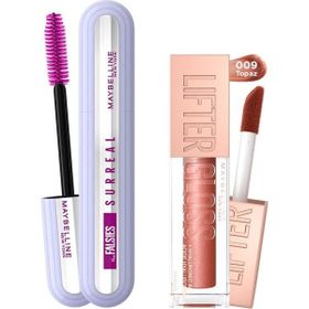 Maybelline Falsies Surreal Maskara + Lifter Gloss 009 Topaz Dudak Parlatıcısı