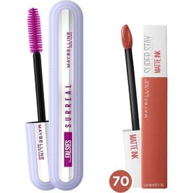 Maybelline Falsies Surreal Maskara + Super Stay Matte Ink 70 Amazonian Likit Mat Ruj