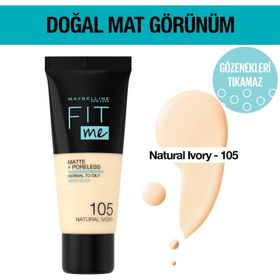 Maybelline Fit Me Matte + Poreless Foundation 105 Natural Ivory Mat Fondöten