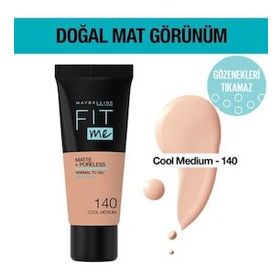 Maybelline Fit Me Matte + Poreless Foundation 140 Cool Medium Mat Fondöten