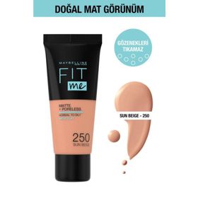 Maybelline Fit Me Matte-Poreless No: 250 Sun Beige Pudra