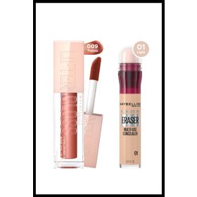 Maybelline Instant Anti-Age Eraser 01 Light Kapatıcı+Lifter Gloss 009 Topaz Dudak Parlatıcısı