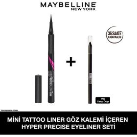 Maybelline Mini Jel Göz Kalemi + Hyper Precise All Day 701 Matte Onyx Eyeliner Seti