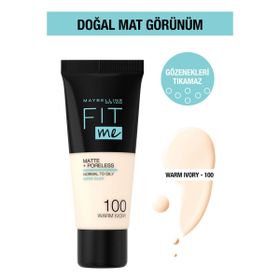 Maybelline New York 100 Warm Ivory Fit Me Matte Fondöten
