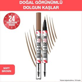 Maybelline New York Build A Brow 2 in 1 Soft Brown 255 Kaş Kalemi ve Jeli