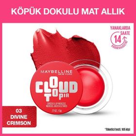 Maybelline New York Cloudtopia 03 Divine Crimson Köpük Dokulu Mat Allık