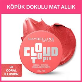 Maybelline New York Cloudtopia 05 Coral Illusion Köpük Dokulu Mat Allık