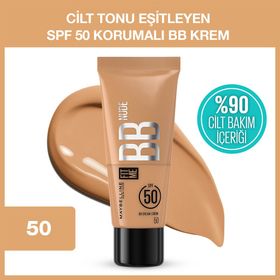 Maybelline New York Fit Me 50 Nude Cilt Bakımı Etkili Nemlendirici SPF50 BB Krem