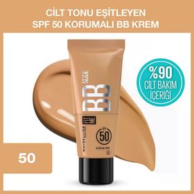 Maybelline New York Fit Me 50 Nude Cilt Bakımı Etkili Nemlendirici SPF50 BB Krem