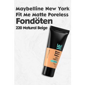Maybelline New York Fit Me Matte + Poreless Foundation 220 Natural Beige Mat Fondöten