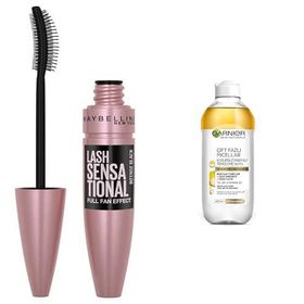 Maybelline New York Garnier Skin Naturals Çift Fazlı Micellar Kusursuz Makyaj Temizleme Suyu 400 ml Lash Sensational Yelpaze Etkili Intense Black Maskara