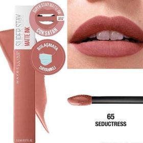 Maybelline New York Lash Sensational Sky High Cosmic Black Maskara Mini Super Stay Matte Ink Likit Mat Ruj 65 Seductress Makyaj Seti