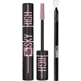 Maybelline New York Lash Sensational Sky High Cosmic Black Maskara Tattoo Liner Jel Göz Kalemi 900 Deep Onyx Siyah Makyaj Seti