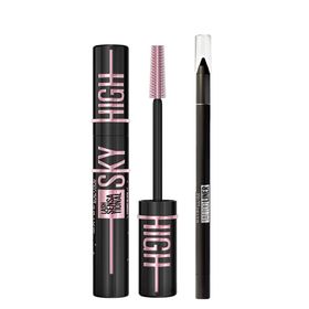Maybelline New York Lash Sensational Sky High Cosmic Black Maskara Tattoo Liner Jel Göz Kalemi 900 Deep Onyx Siyah Makyaj Seti