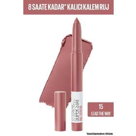Maybelline New York Super Stay Ink Crayon 15 Lead the Way Kalem Mat Ruj